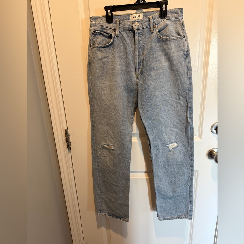 Agolde Women's Light Blue Straight Jeans